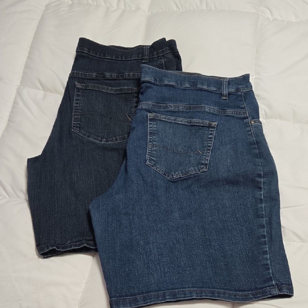 Lee Women's 18W Bermuda Denim Shorts (Sold As 2 Pair)